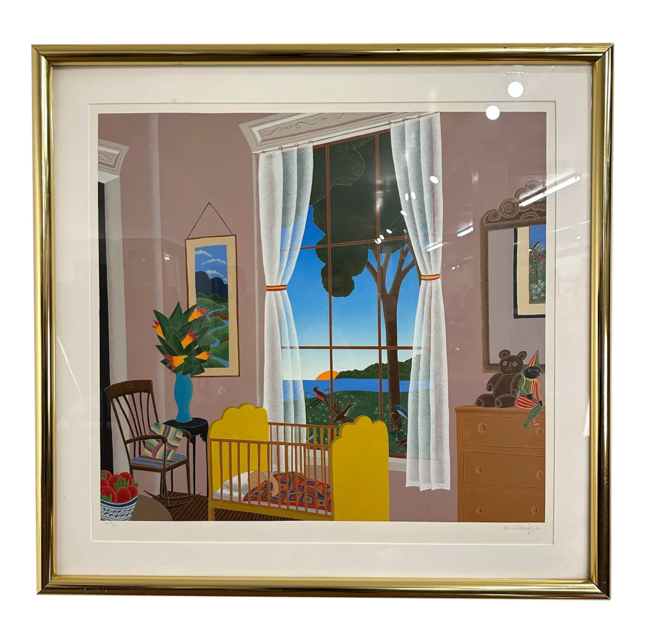 Thomas McKnight Yellow Cradle Serigraph Artist Proof