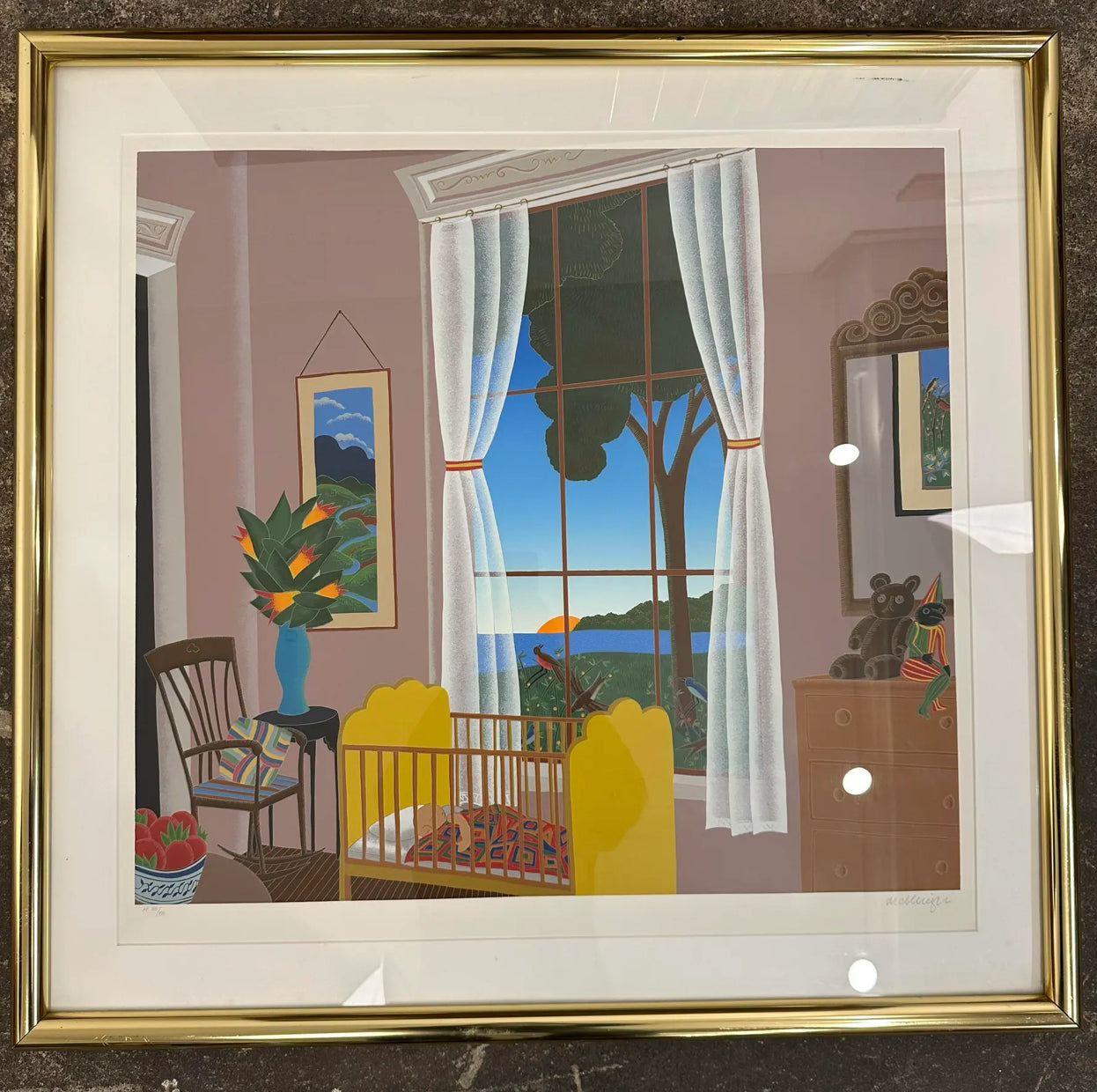 Thomas McKnight Yellow Cradle Serigraph Artist Proof