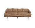 Mid Century Modern Curved Sculpted Walnut Sofa