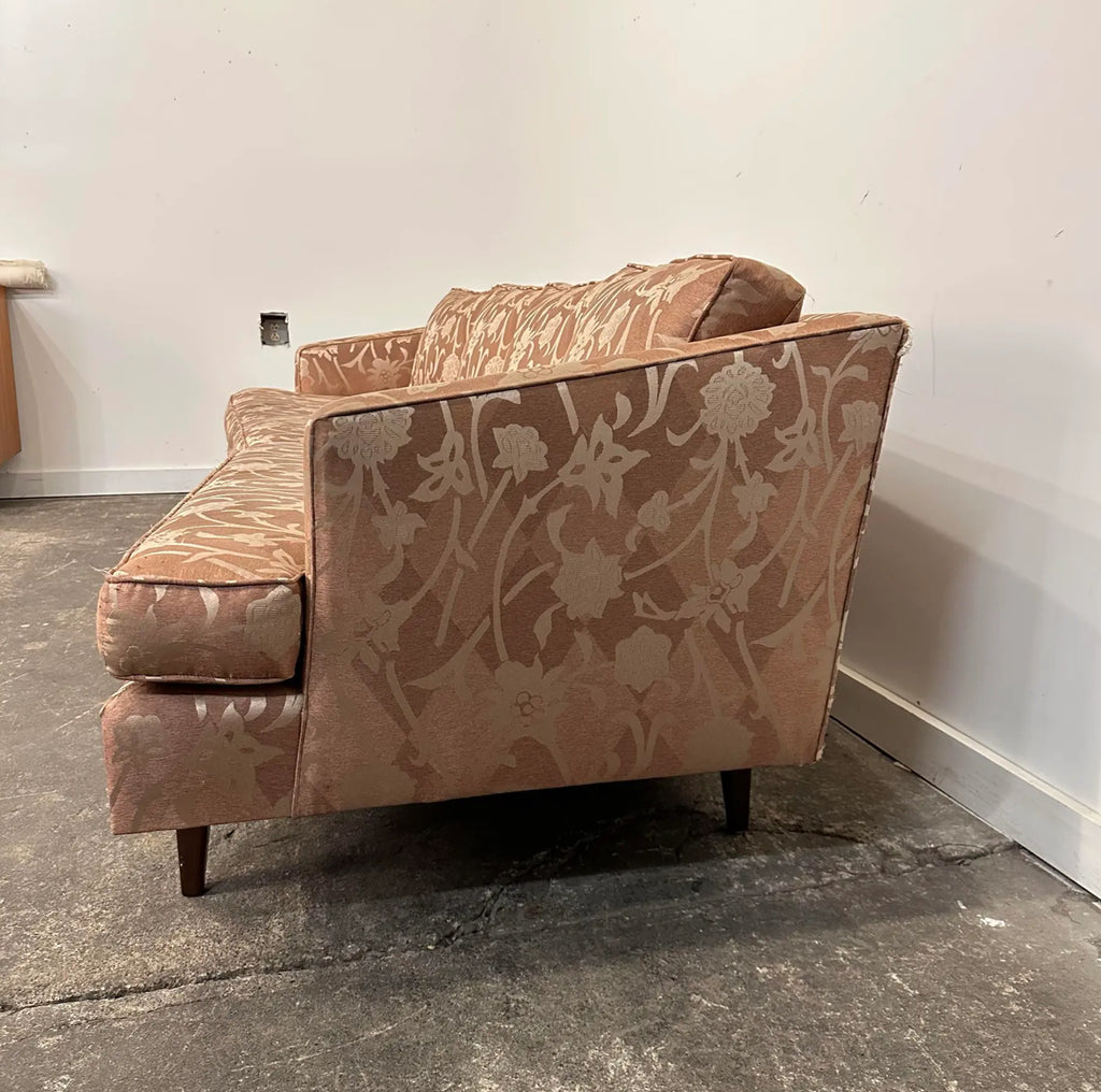 Mid Century Modern Curved Sculpted Walnut Sofa