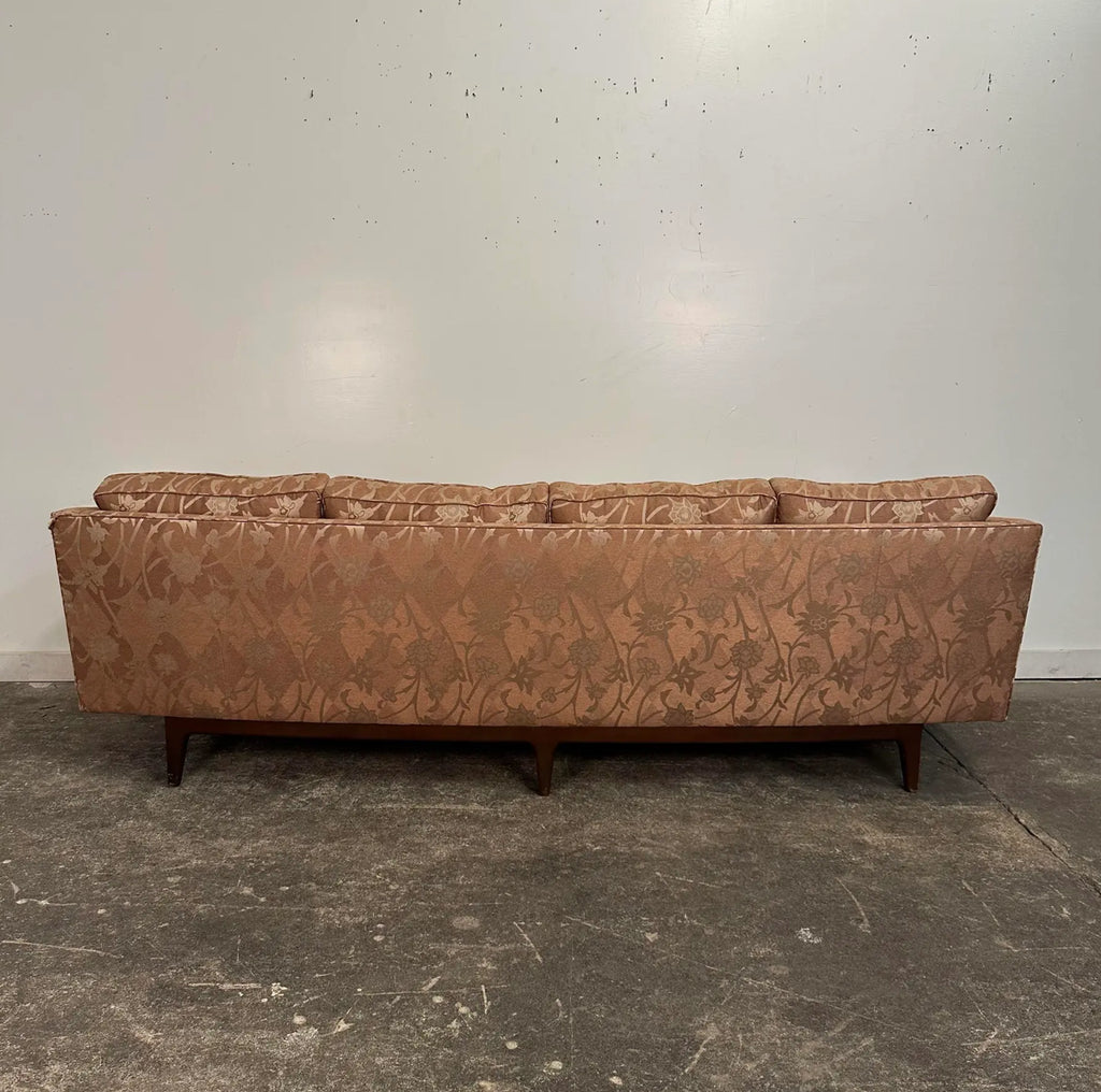 Mid Century Modern Curved Sculpted Walnut Sofa