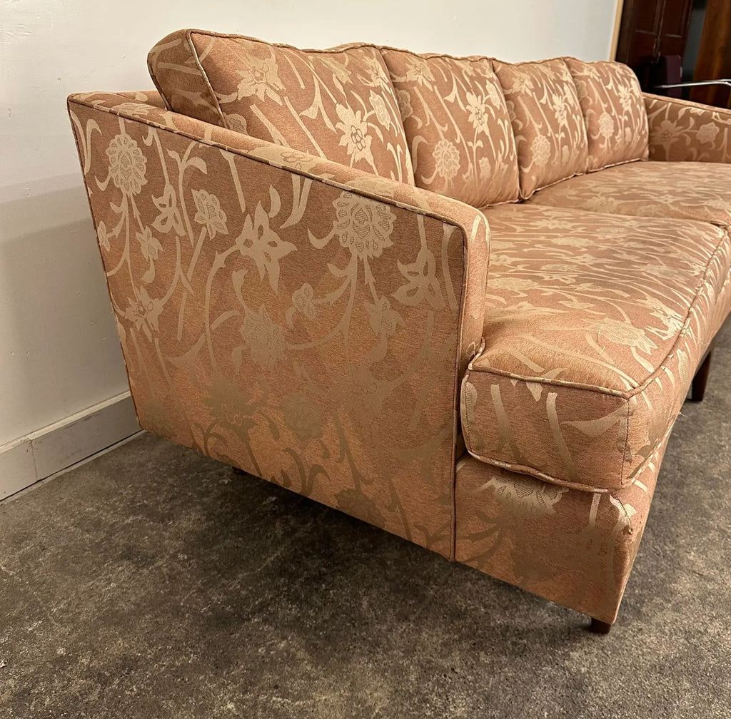 Mid Century Modern Curved Sculpted Walnut Sofa