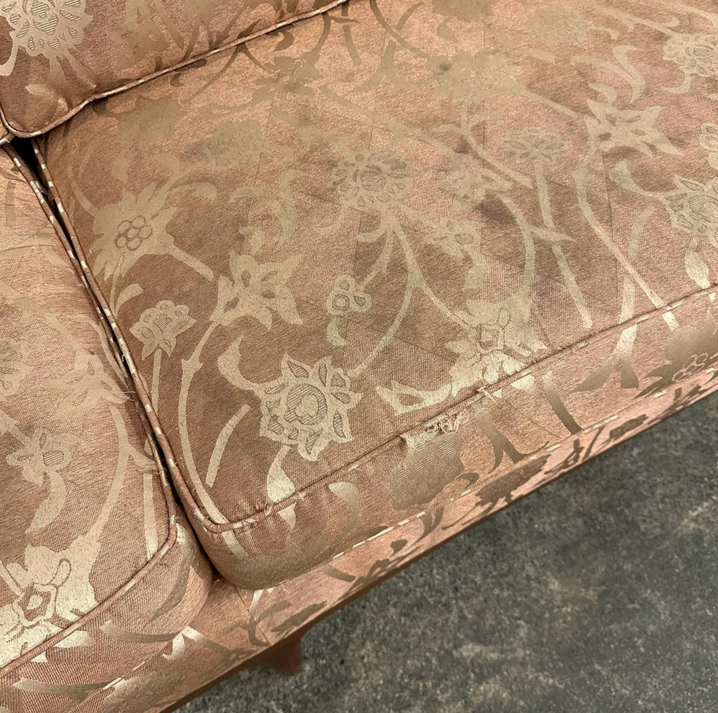Mid Century Modern Curved Sculpted Walnut Sofa