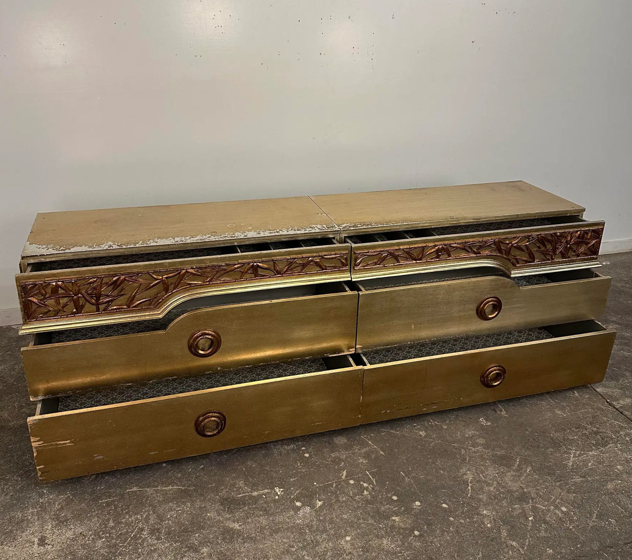 James Mont 2 Piece Bamboo Dresser