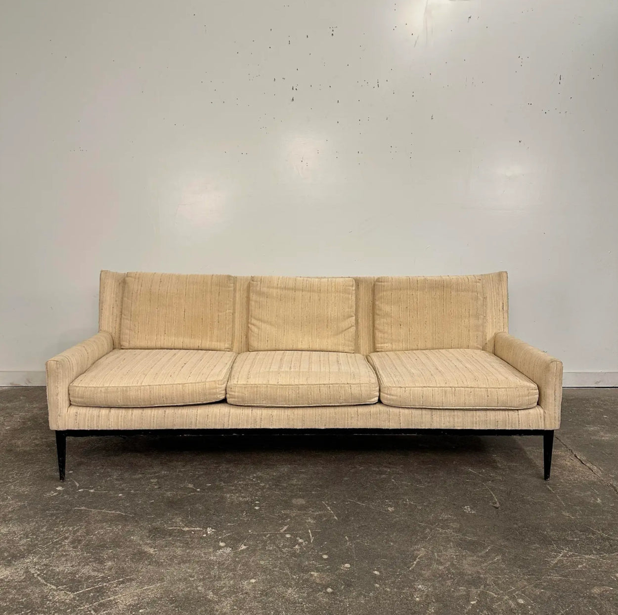 Paul McCobb 1950s Mid-Century Modern Wingback Sofa
