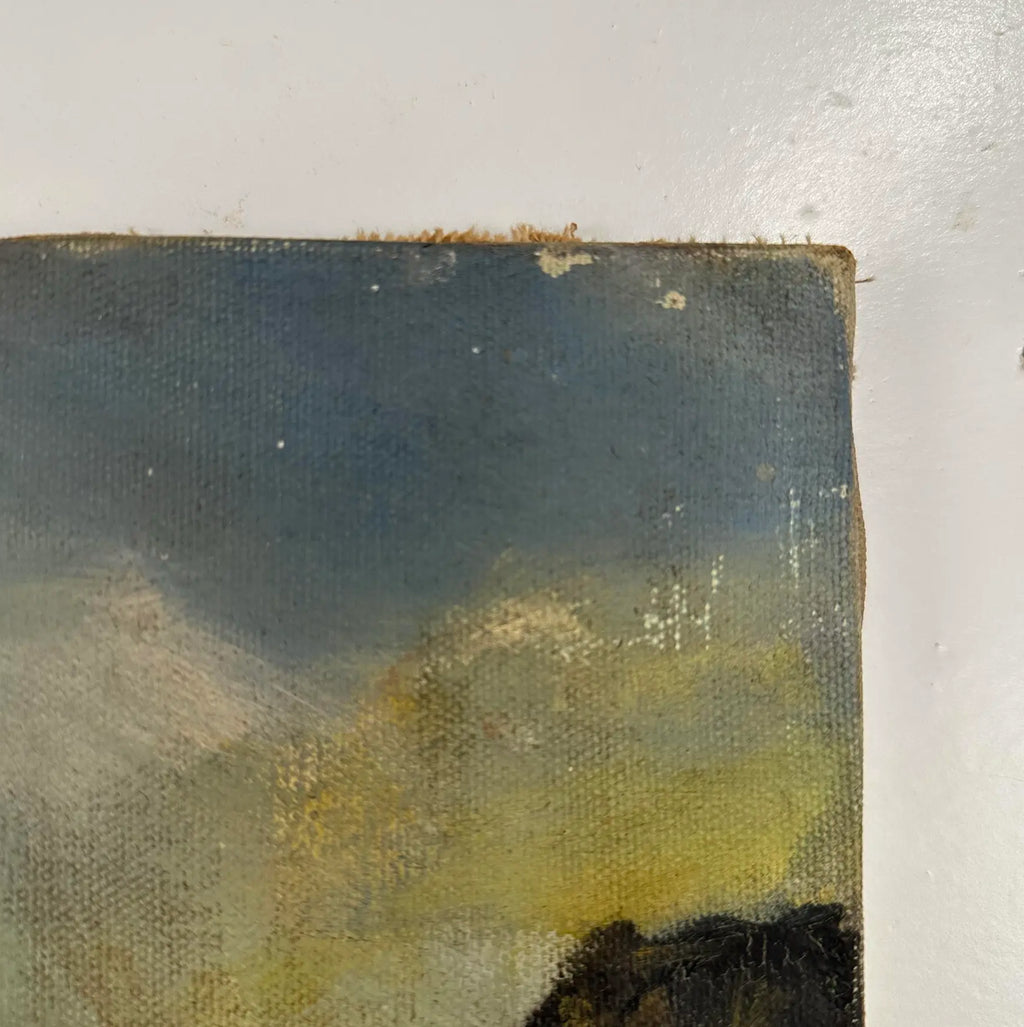 Abstract Landscape Painting Singed Ed Sherman 1947
