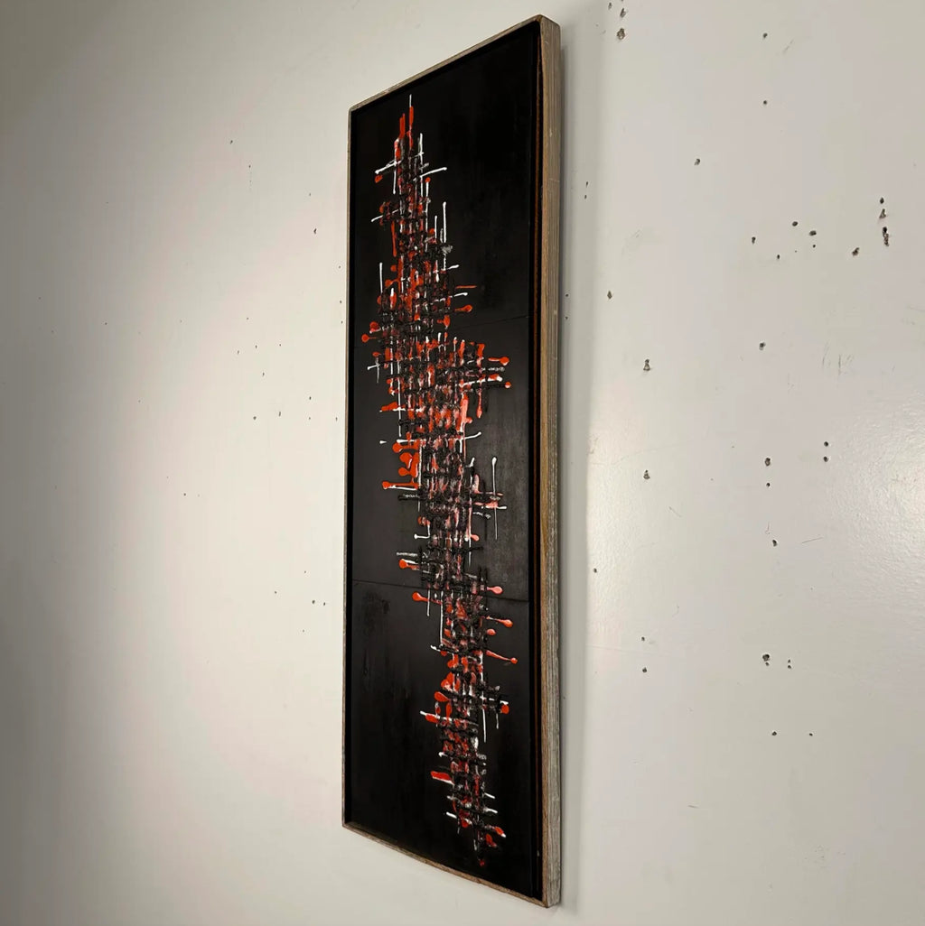 Abstract Brutalist Glaze on Slate Tile