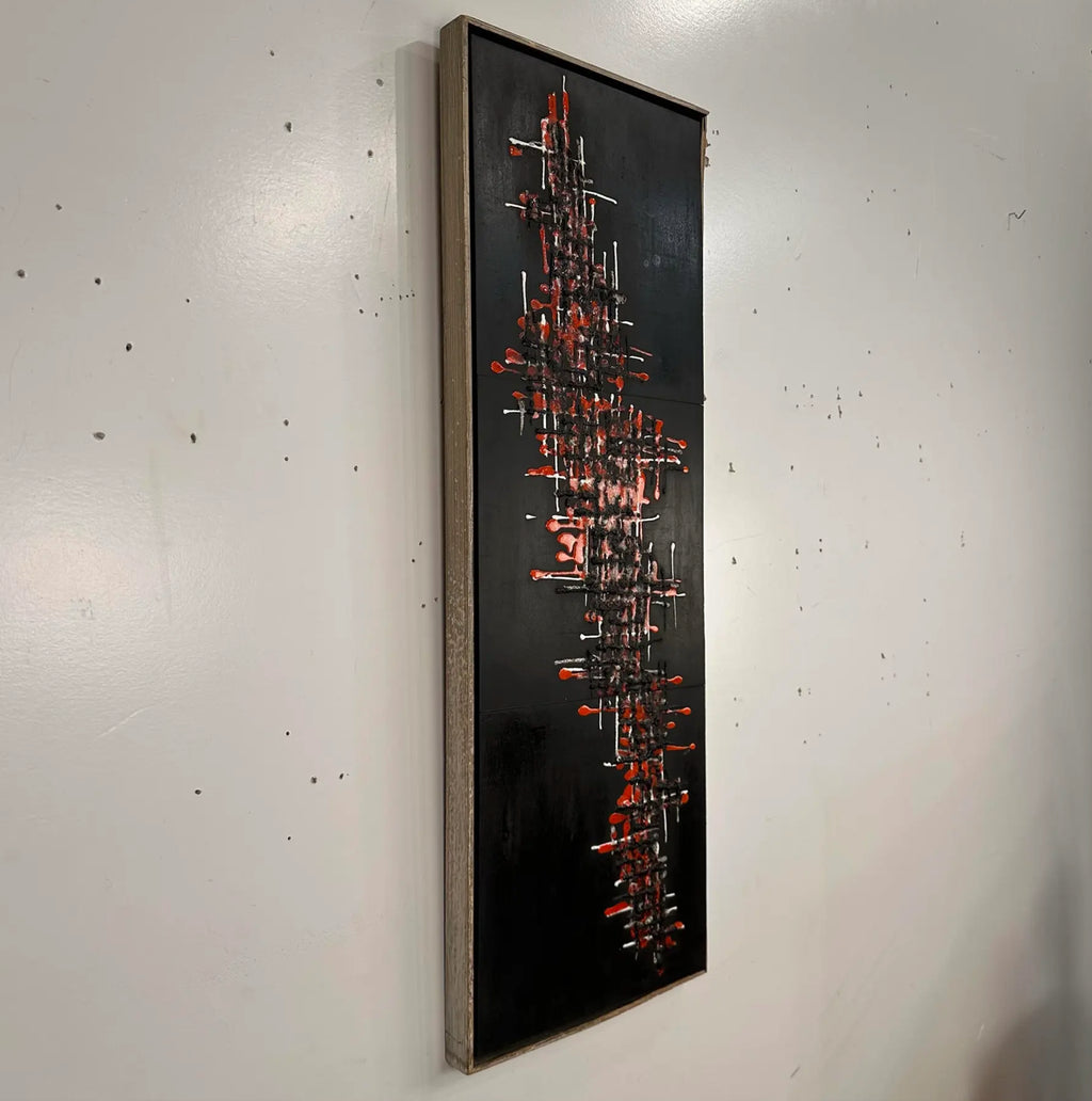 Abstract Brutalist Glaze on Slate Tile