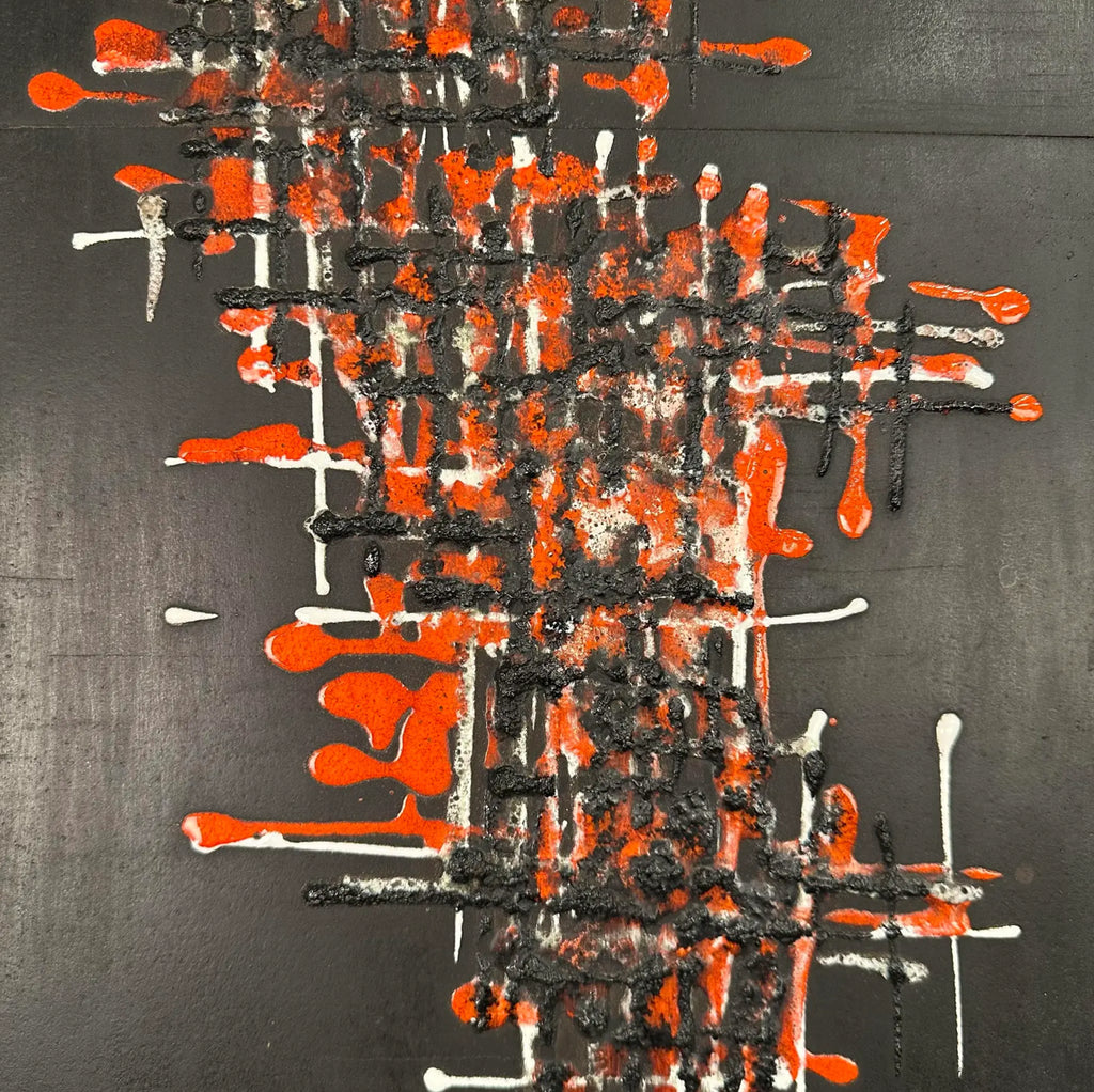 Abstract Brutalist Glaze on Slate Tile