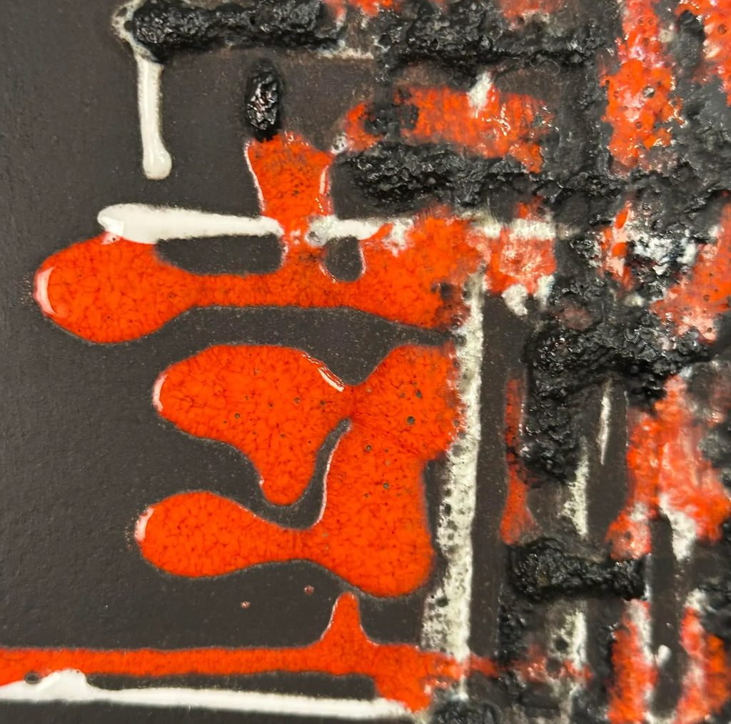 Abstract Brutalist Glaze on Slate Tile