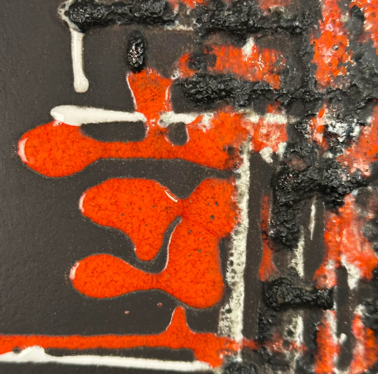 Abstract Brutalist Glaze on Slate Tile
