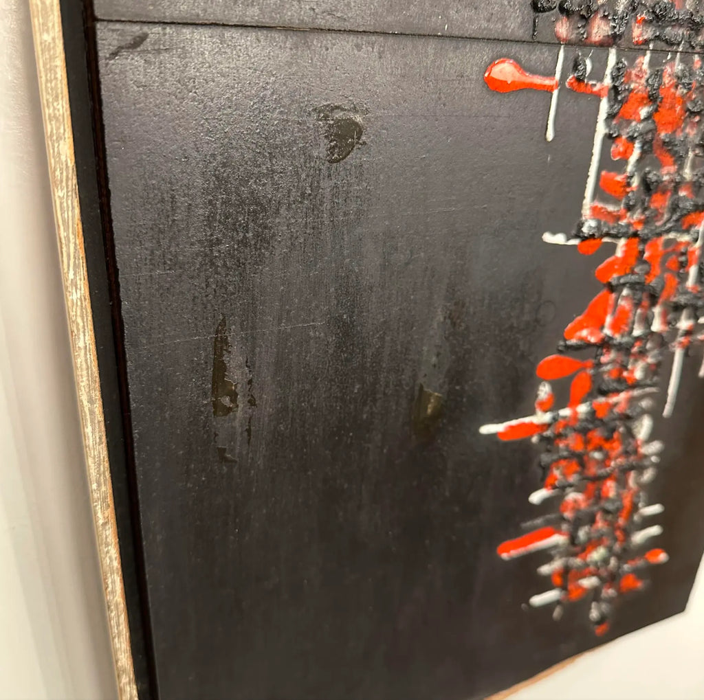 Abstract Brutalist Glaze on Slate Tile