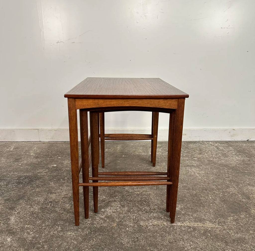 Mid Century Modern Teak Dux Nesting Table Made in Sweden