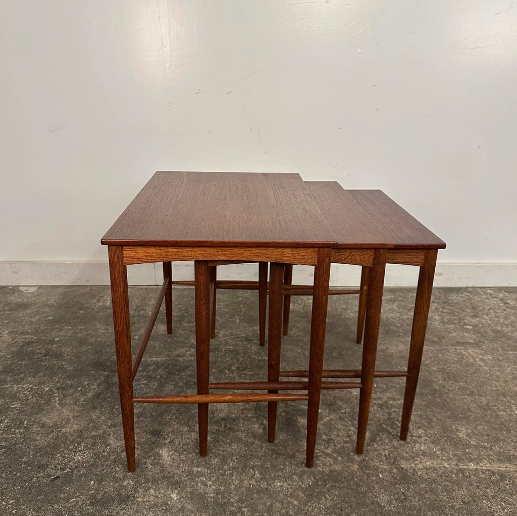 Mid Century Modern Teak Dux Nesting Table Made in Sweden