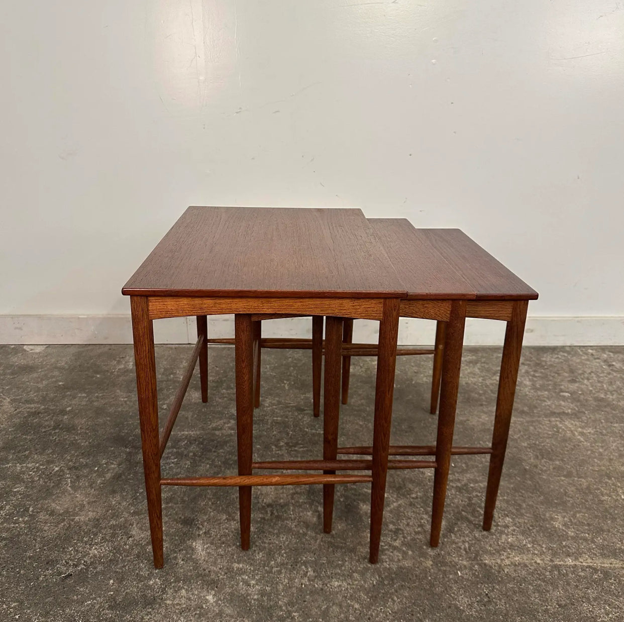 Mid Century Modern Teak Dux Nesting Table Made in Sweden