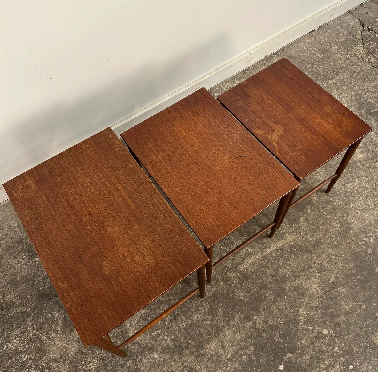 Mid Century Modern Teak Dux Nesting Table Made in Sweden