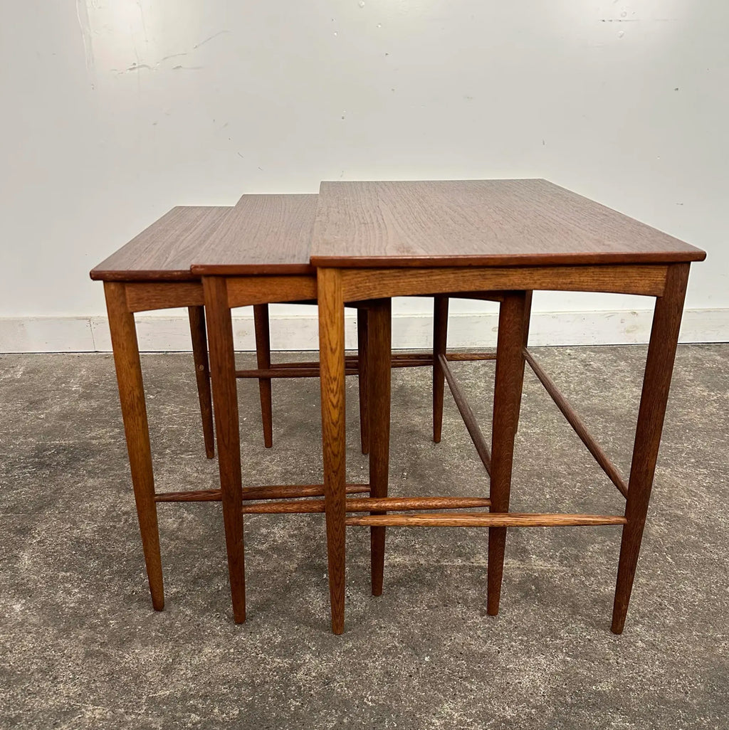 Mid Century Modern Teak Dux Nesting Table Made in Sweden