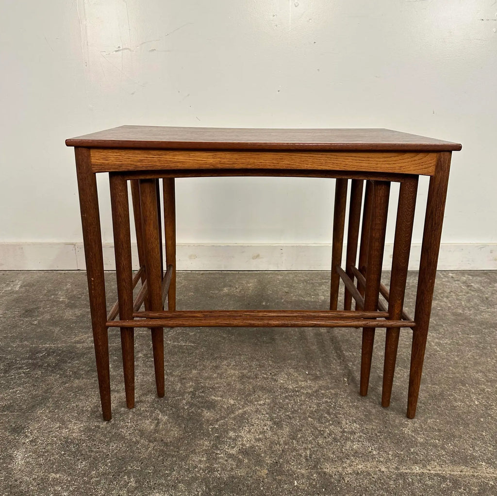 Mid Century Modern Teak Dux Nesting Table Made in Sweden