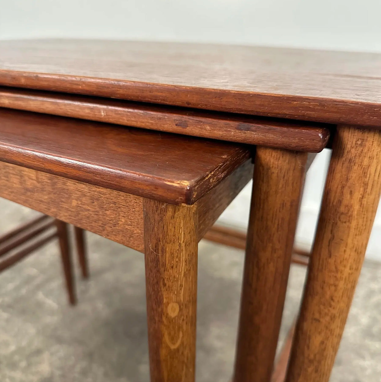 Mid Century Modern Teak Dux Nesting Table Made in Sweden