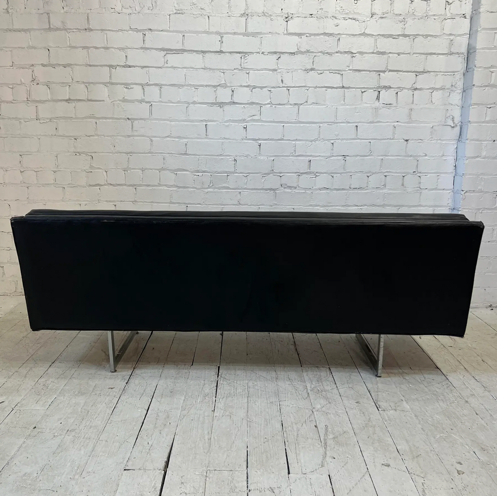 Prestige Leather Sofa With Chrome Legs