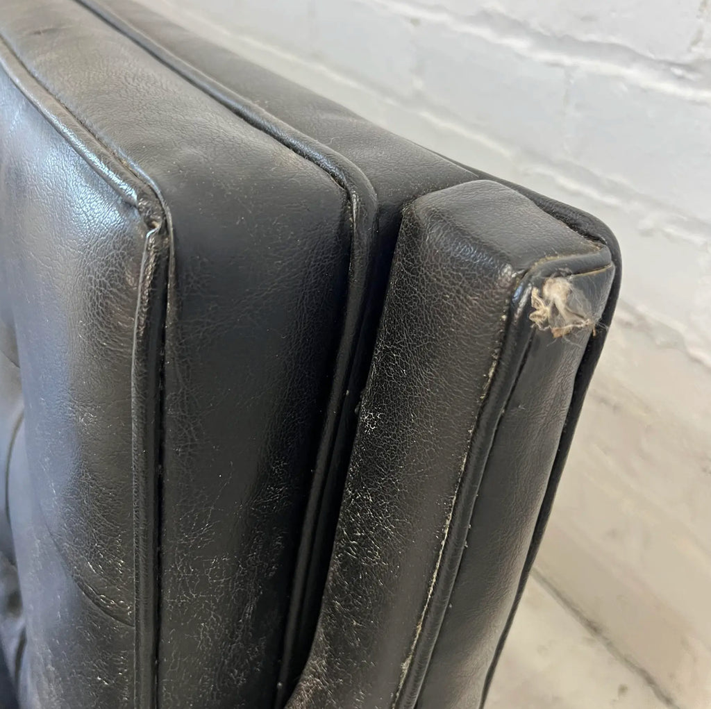 Prestige Leather Sofa With Chrome Legs
