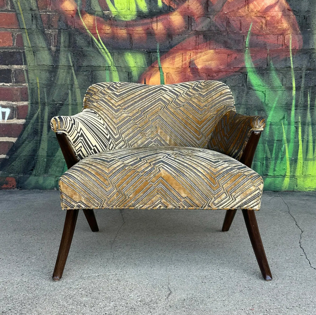 Lounge Chair Attributed to Karpen in Jim Thompson Fabric