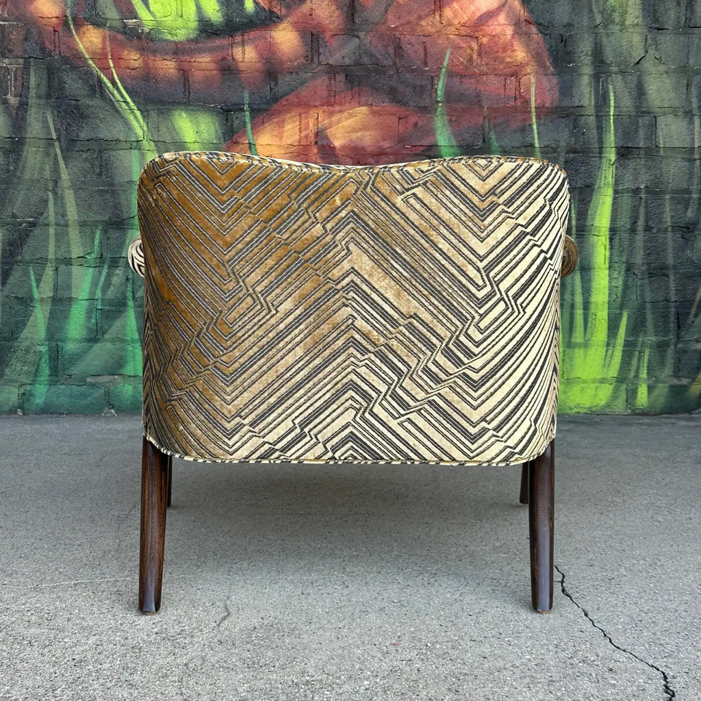 Lounge Chair Attributed to Karpen in Jim Thompson Fabric