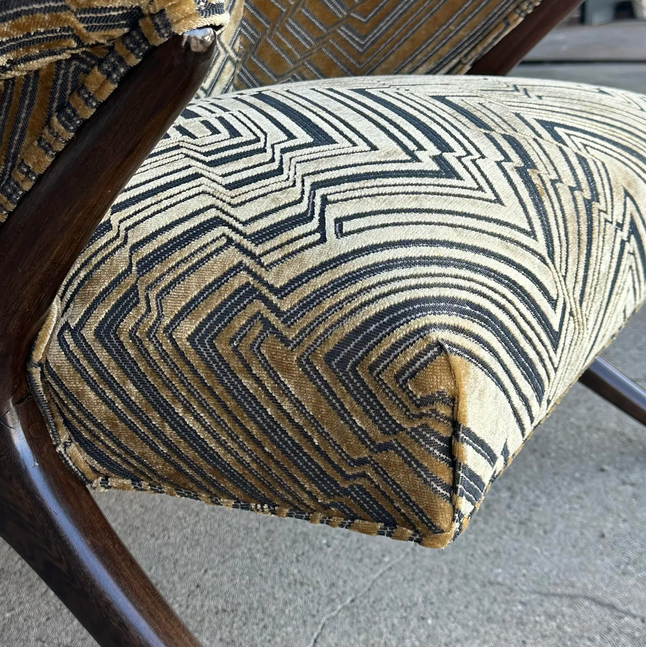 Lounge Chair Attributed to Karpen in Jim Thompson Fabric