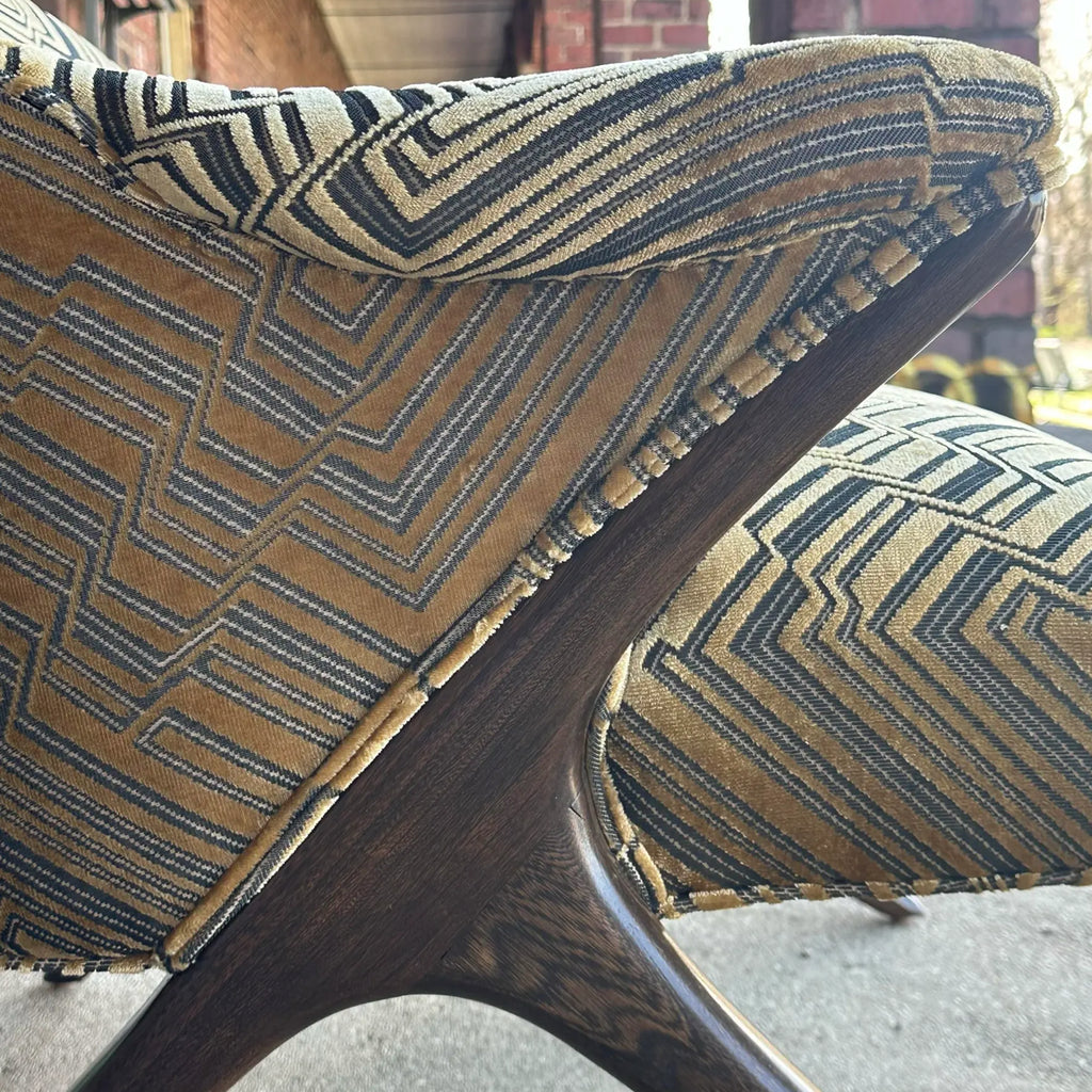 Lounge Chair Attributed to Karpen in Jim Thompson Fabric