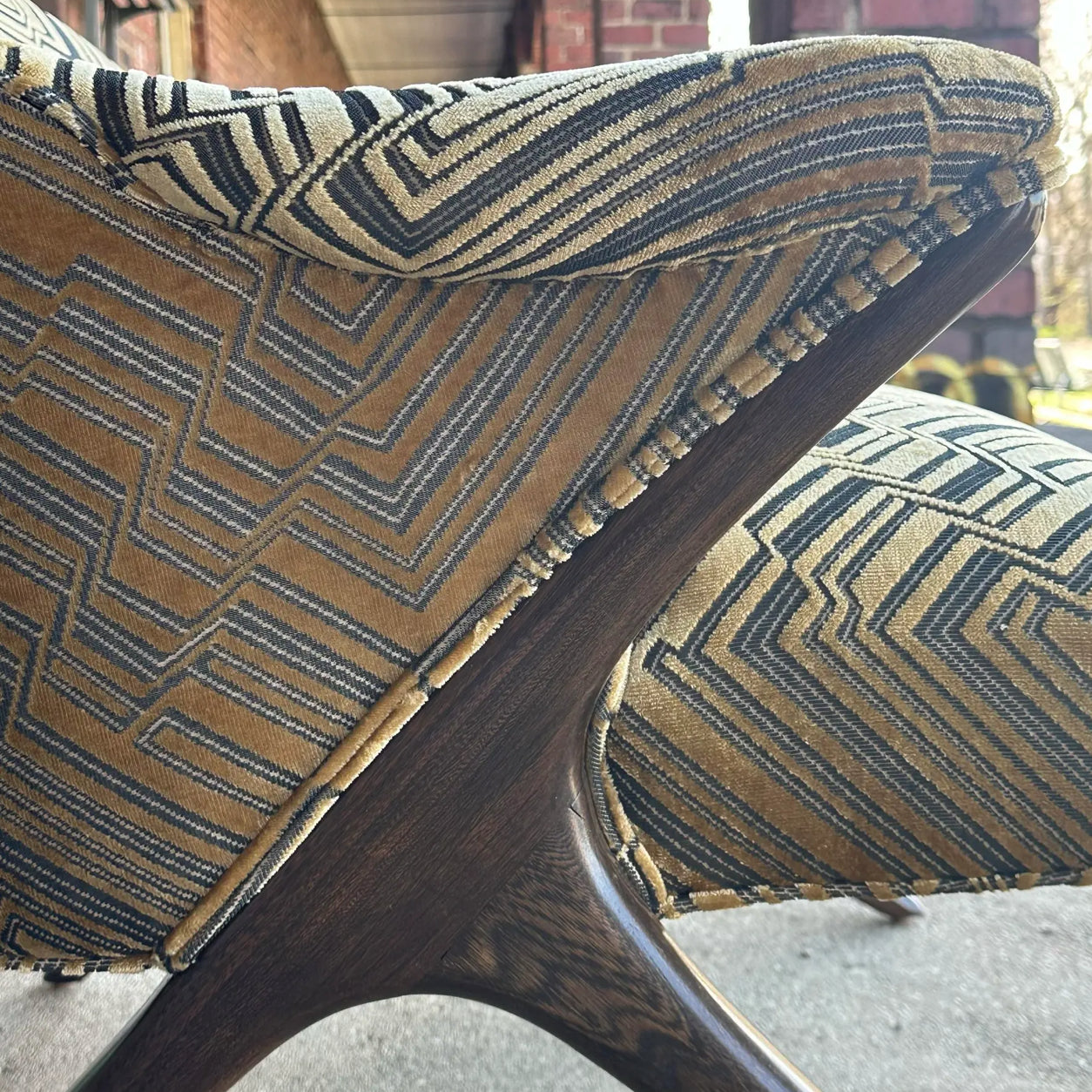 Lounge Chair Attributed to Karpen in Jim Thompson Fabric