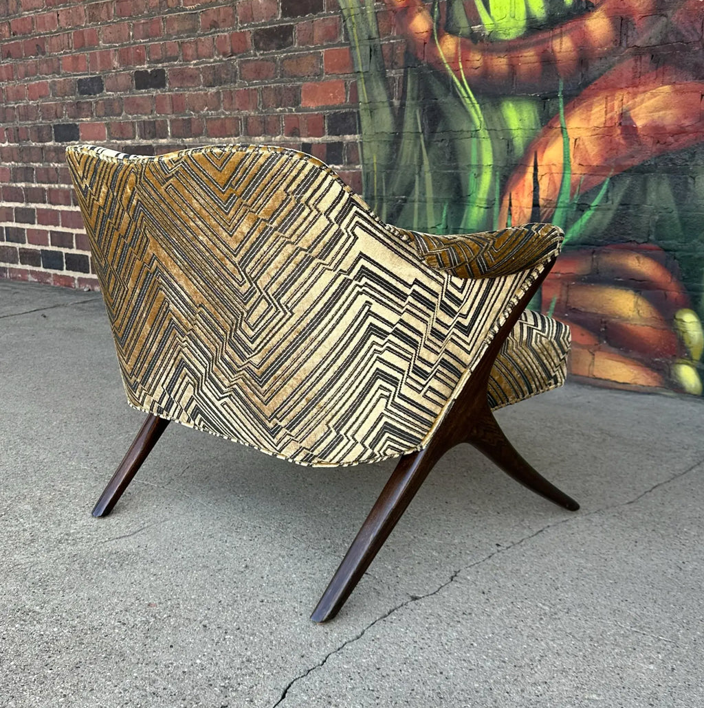 Lounge Chair Attributed to Karpen in Jim Thompson Fabric
