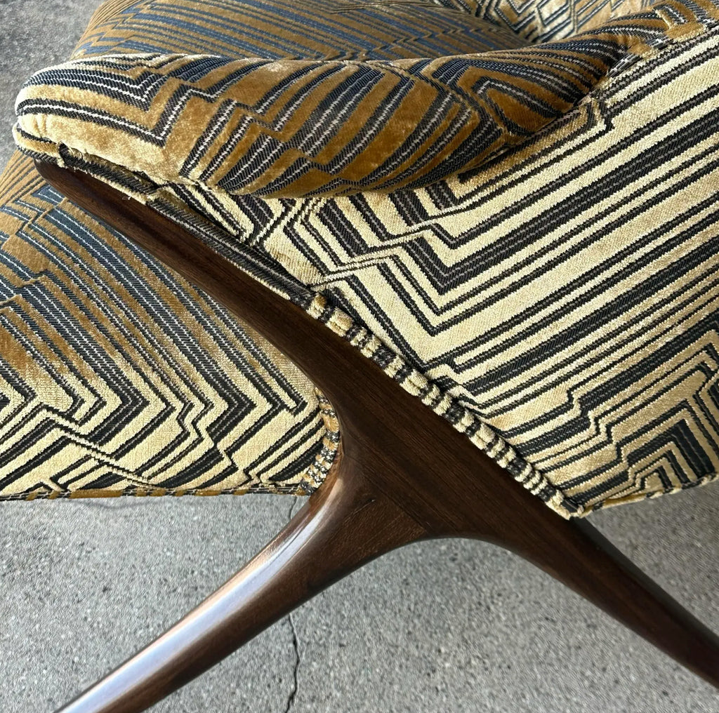Lounge Chair Attributed to Karpen in Jim Thompson Fabric