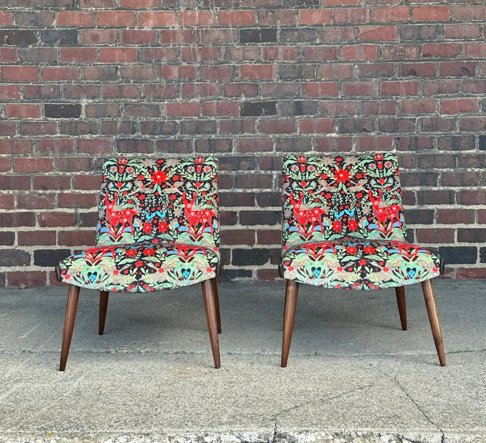 Pair of Kroehler Slipper Chairs Mind the Gap Fabric