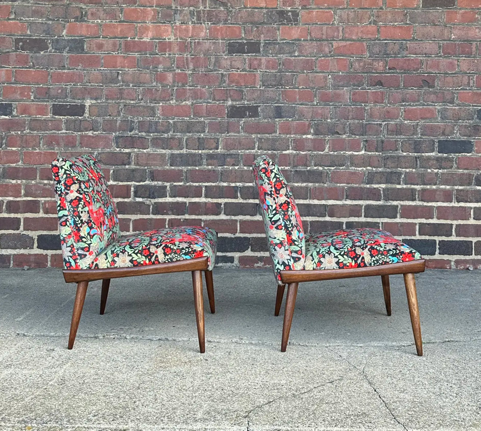 Pair of Kroehler Slipper Chairs Mind the Gap Fabric