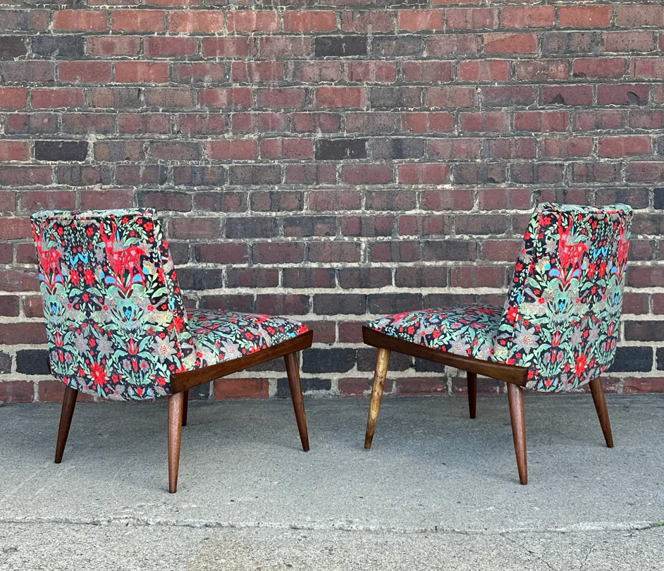 Pair of Kroehler Slipper Chairs Mind the Gap Fabric