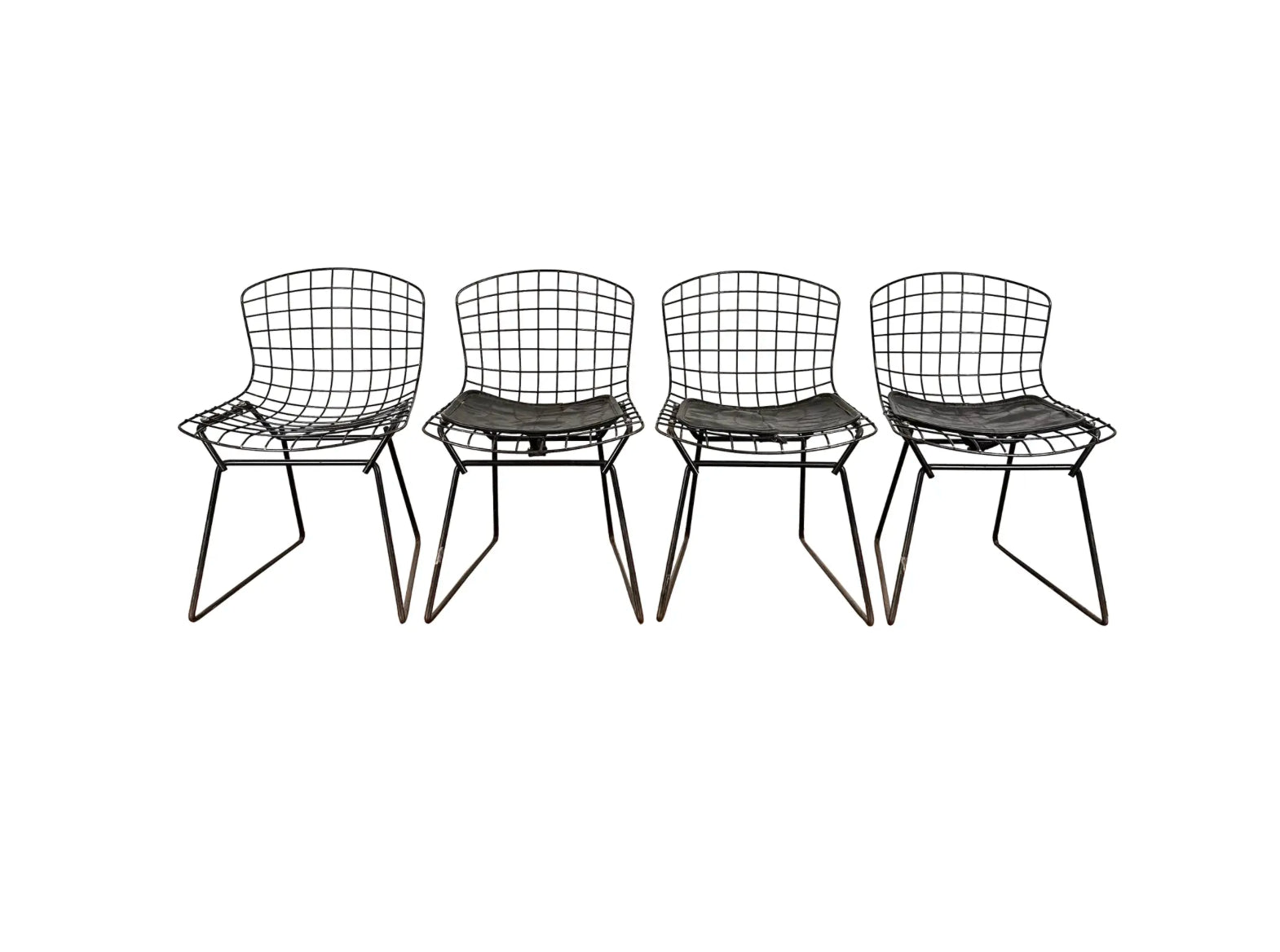 Set of 4 Bertoia for Knoll Children’s Chairs Black XS
