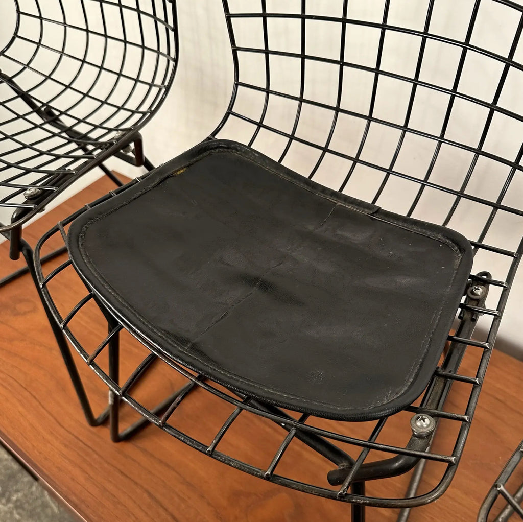 Set of 4 Bertoia for Knoll Children’s Chairs Black XS