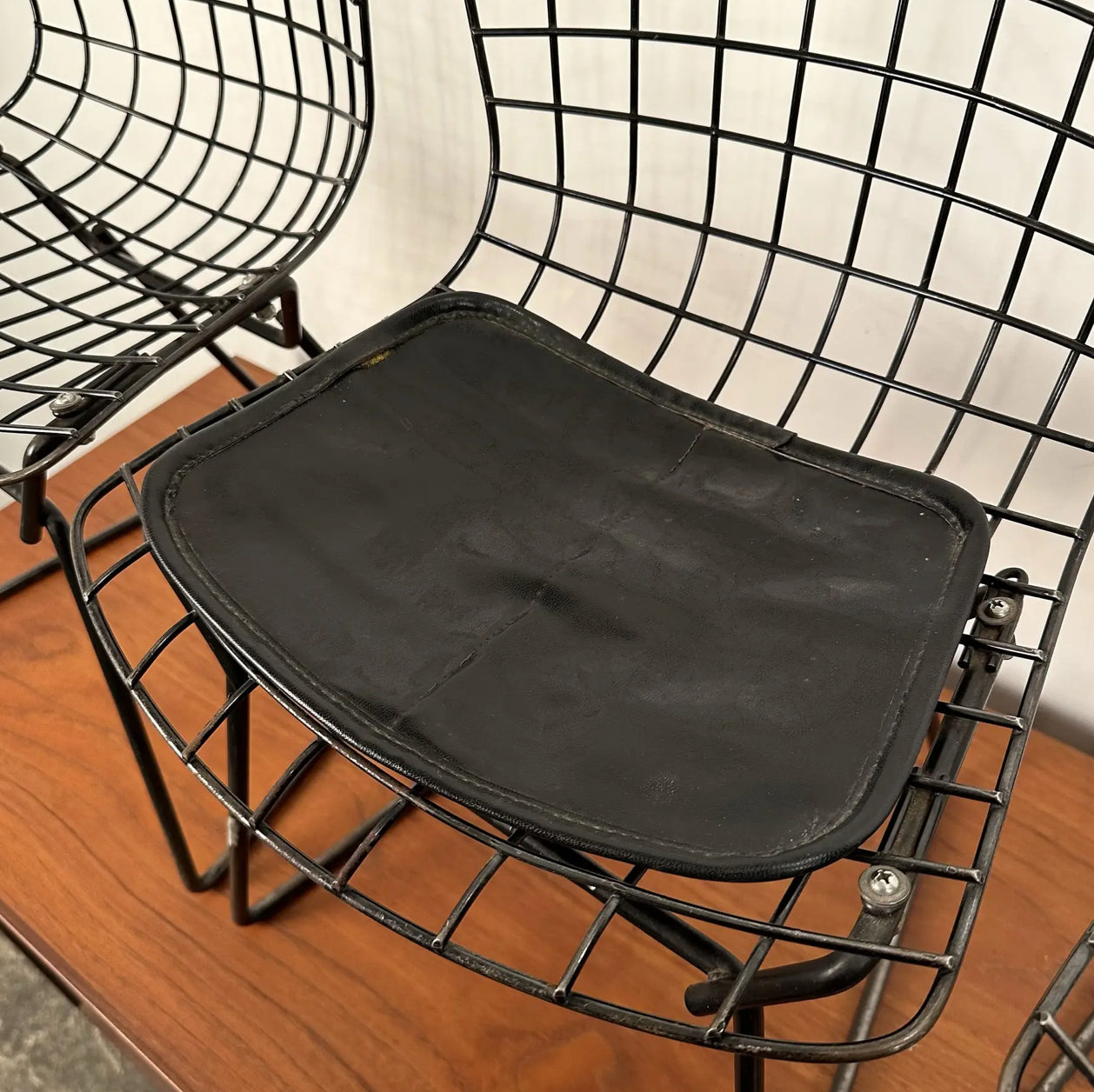 Set of 4 Bertoia for Knoll Children’s Chairs Black XS