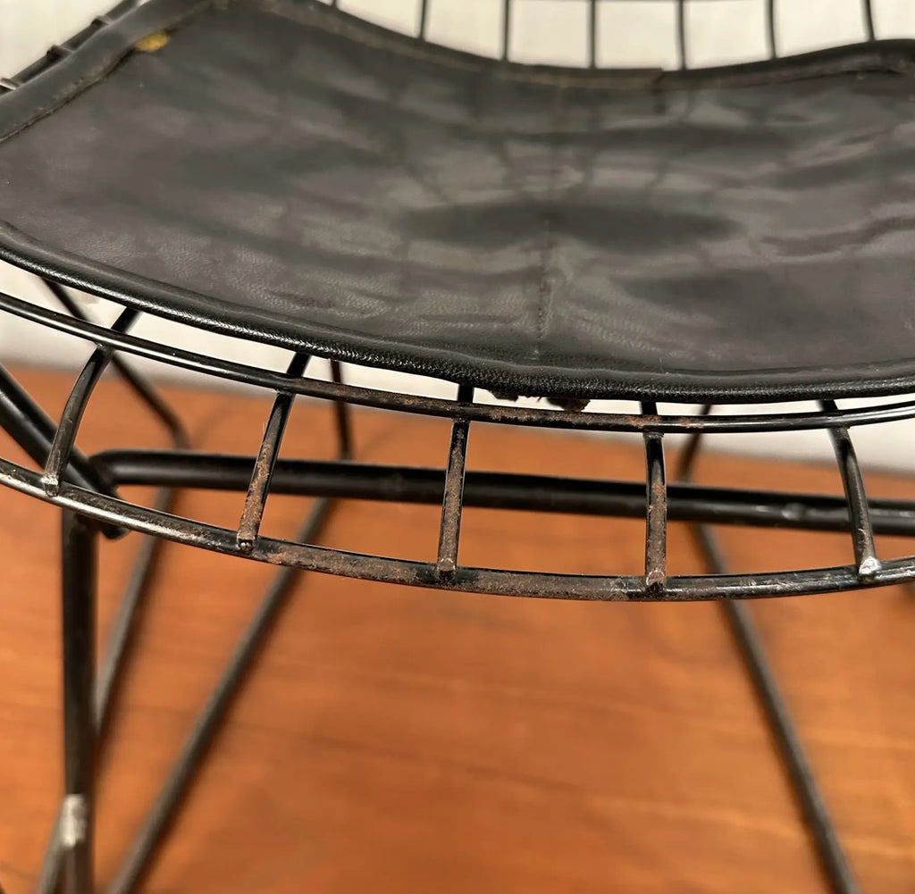 Set of 4 Bertoia for Knoll Children’s Chairs Black XS