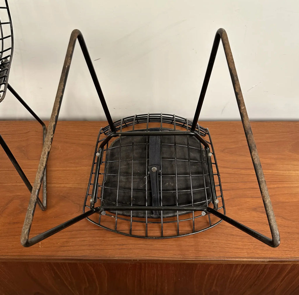 Set of 4 Bertoia for Knoll Children’s Chairs Black XS