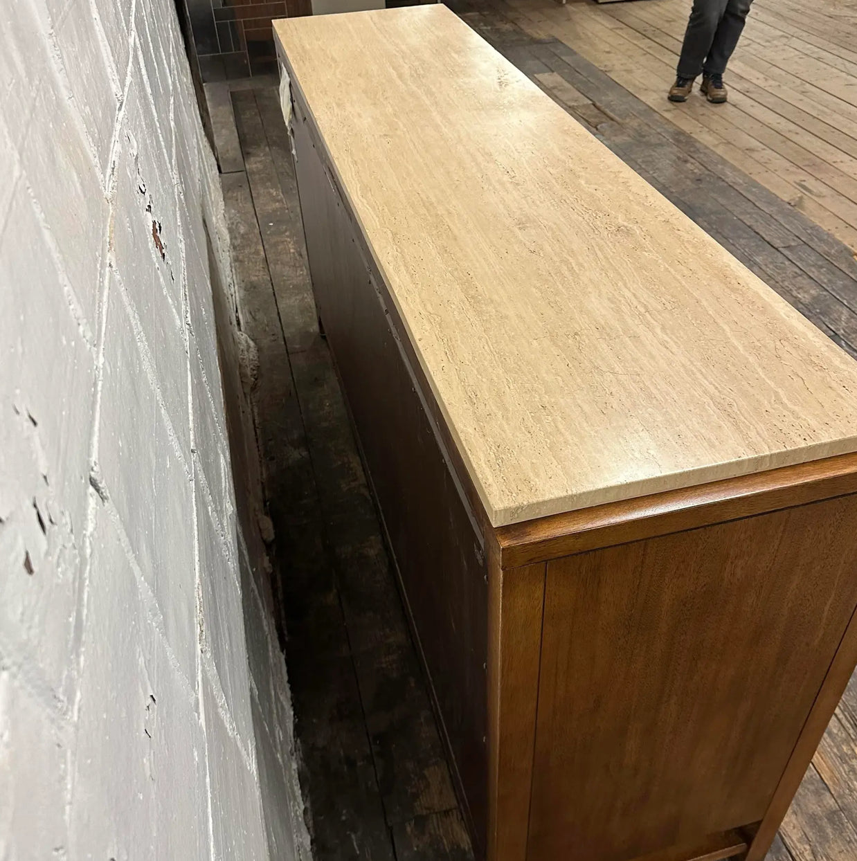 Drexel Heritage Travertine Top Credenza
