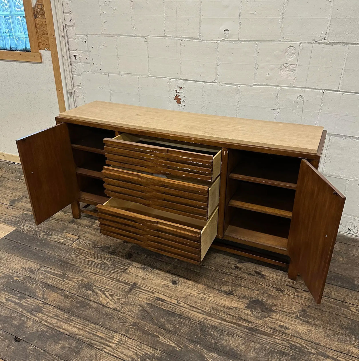 Drexel Heritage Travertine Top Credenza