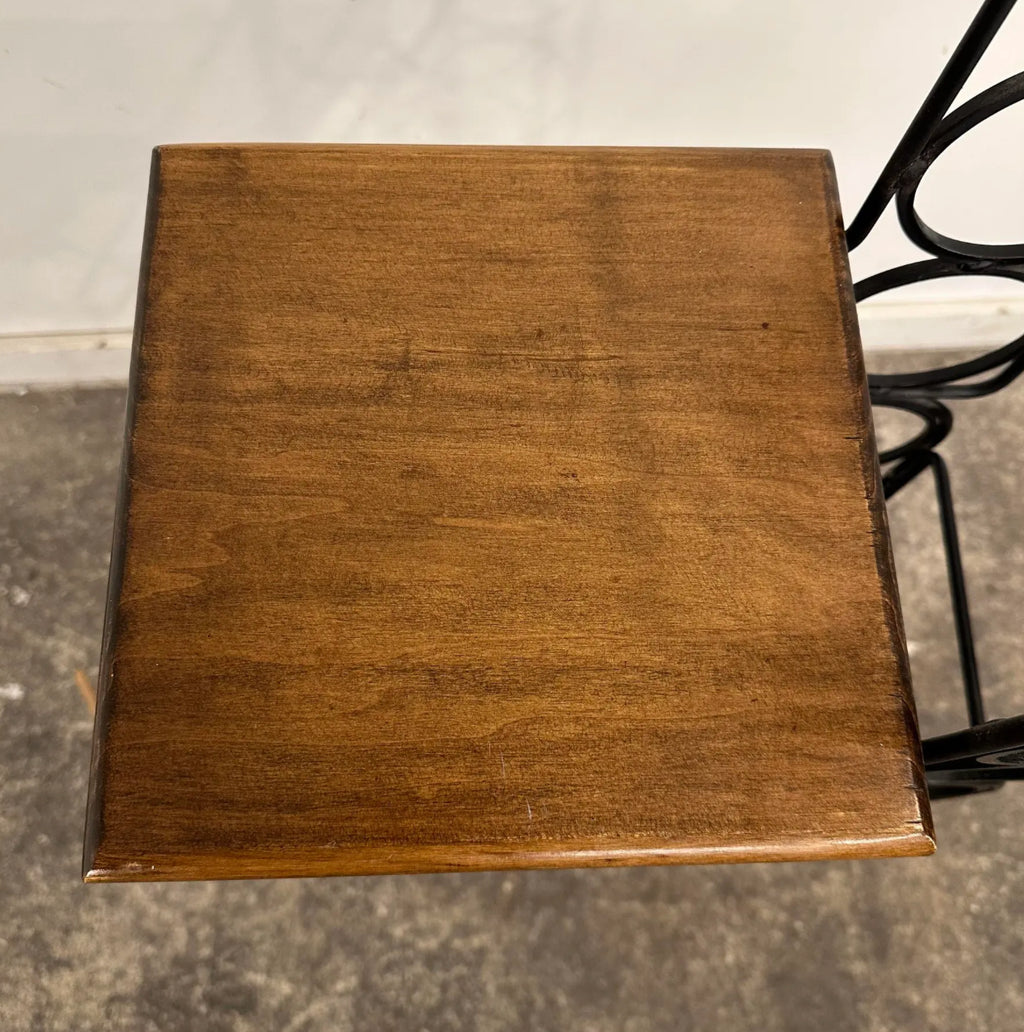 Arthur Umanoff Style Iron & Wood Wine Rack