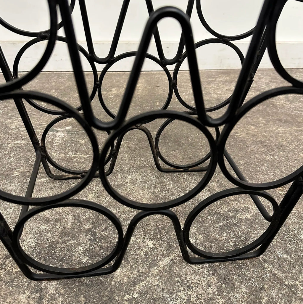 Arthur Umanoff Style Iron & Wood Wine Rack