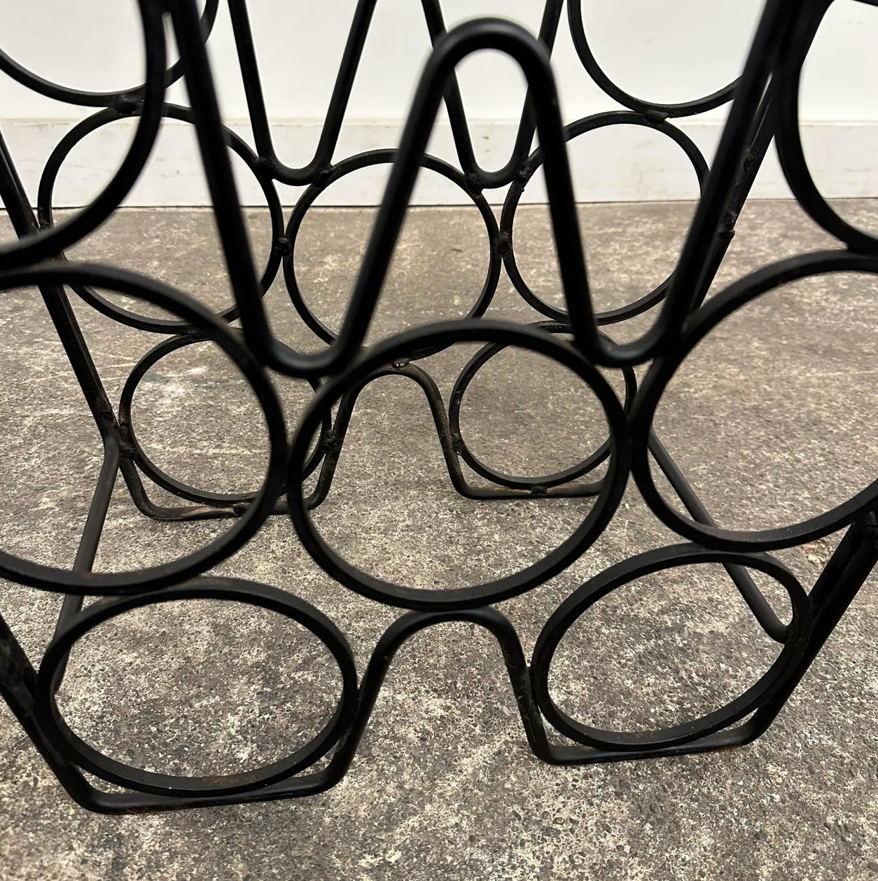 Arthur Umanoff Style Iron & Wood Wine Rack