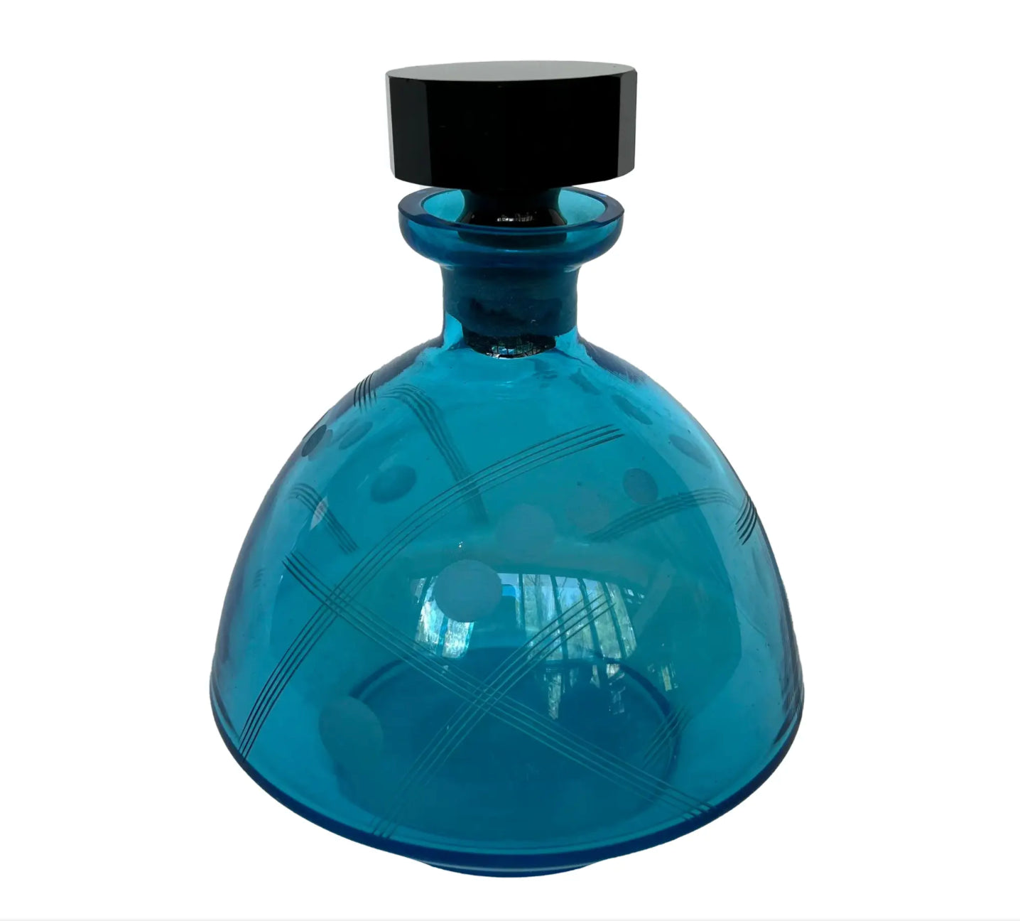 Walter Seig Blue Glass Decanter