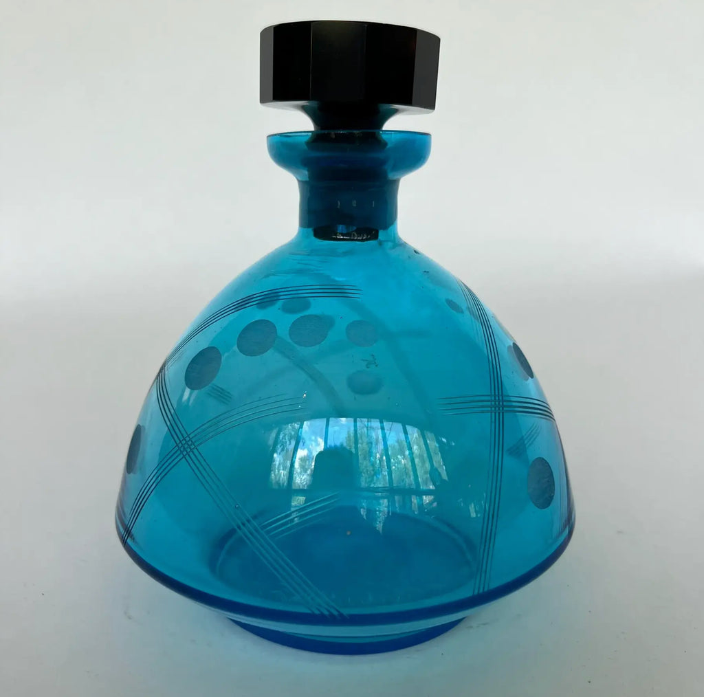 Walter Seig Blue Glass Decanter