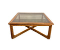 Lane Perception Smoked Glass Top and Oak Coffee Table