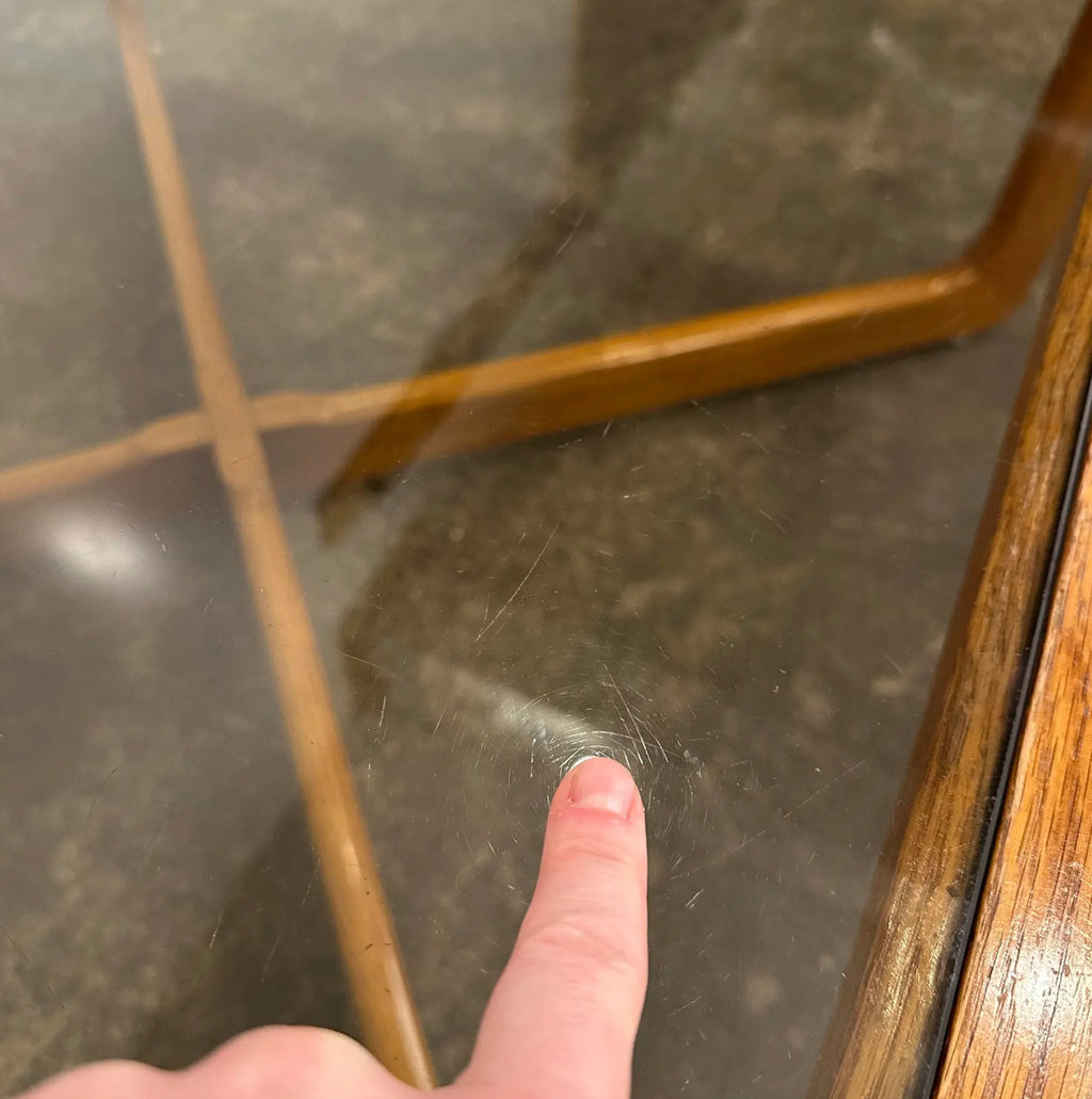 Lane Perception Smoked Glass Top and Oak Coffee Table