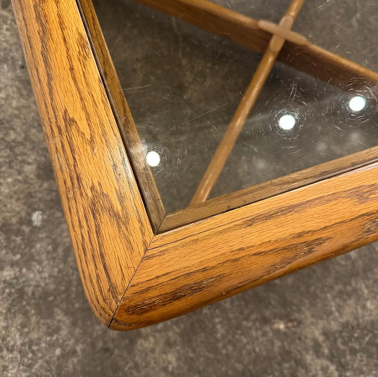 Lane Perception Smoked Glass Top and Oak Coffee Table